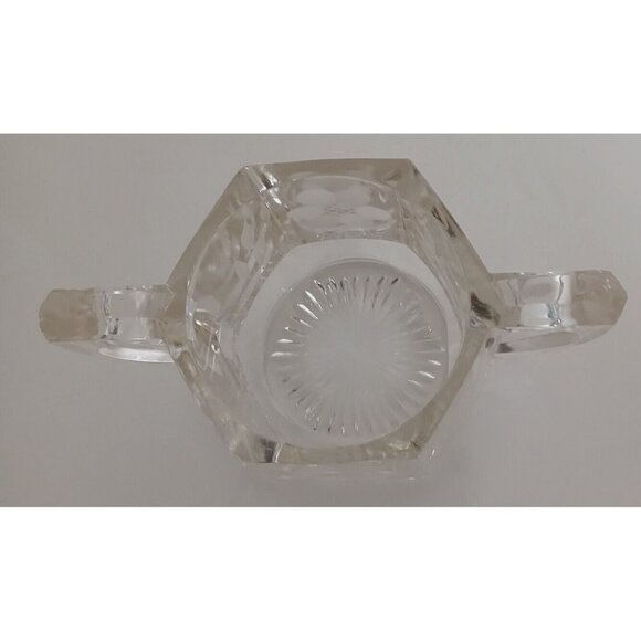 Vintage Glass Crystal ? Sugar Candy Nut Condiment Dish Bowl Double Handle - Picture 7 of 9